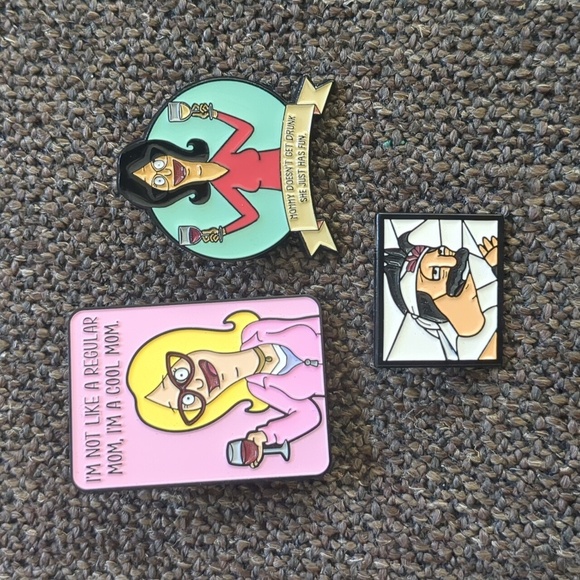 Set of 3 Bob's Burgers Enamel Pins Linda Belcher Bob Belcher Mean Girls - Picture 1 of 3